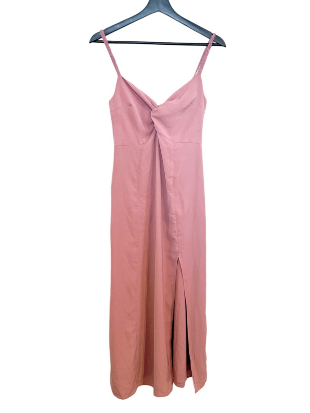 Abercrombie & Fitch Mauve Midi Pink Dress Slit Lined Stretch Back Romantic Small - Picture 4 of 15
